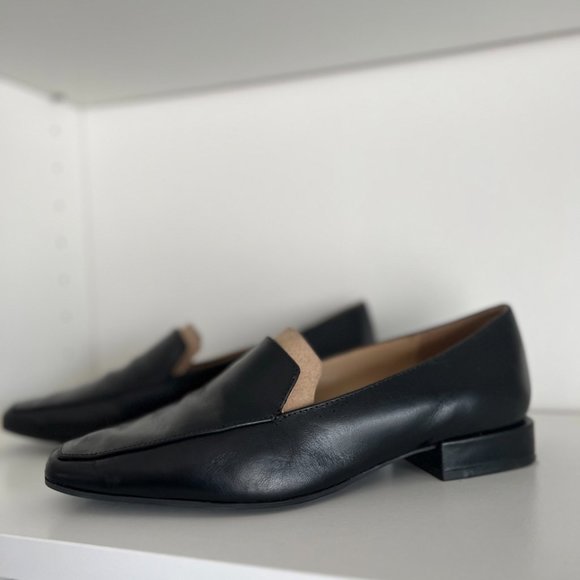 Square Toe Naturalizer "Clea" Black Leather Loafers/Flat - Picture 6 of 12